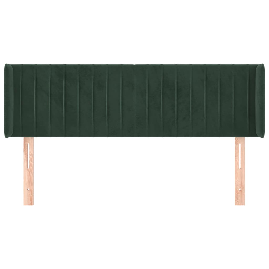 Testiera ad Orecchio Verde Scuro 147x16x78/88 cm in Velluto - homemem39