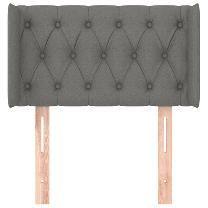 Testiera ad Orecchio Grigio Scuro 83x16x78/88 cm in Tessuto