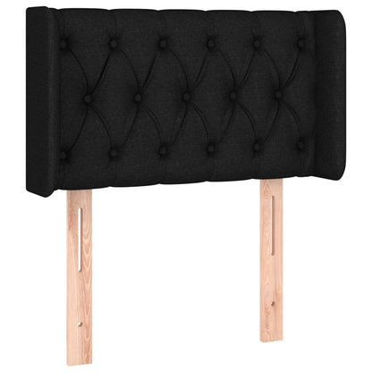 Testiera ad Orecchio Nera 83x16x78/88 cm in Tessuto | homemem39