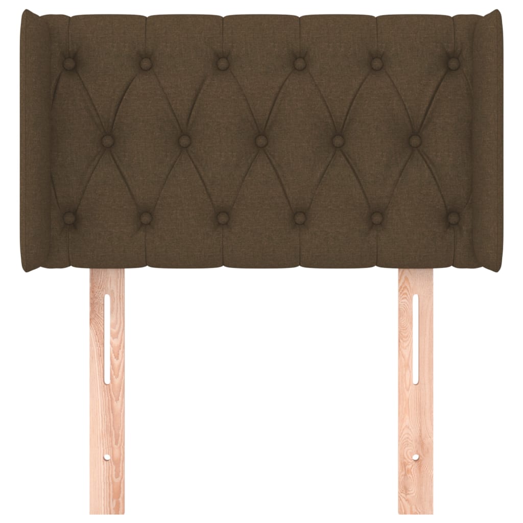 Testiera ad Orecchio Marrone Scuro 83x16x78/88 cm in Tessuto | homemem39