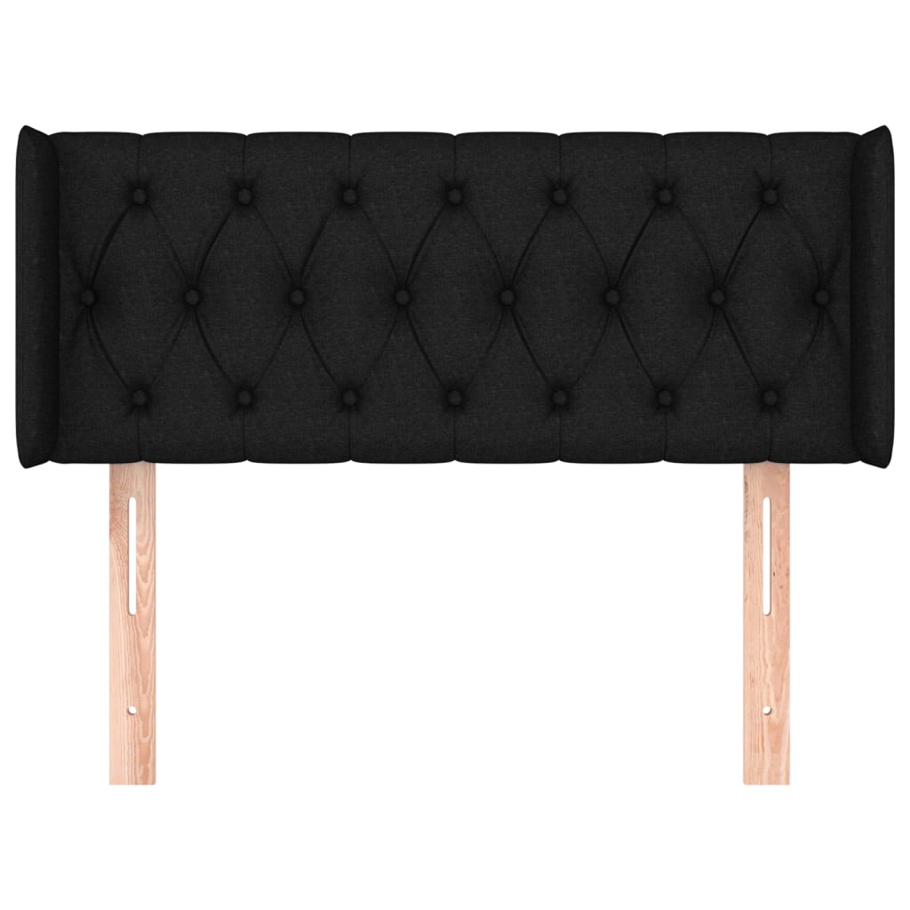 Testiera ad Orecchio Nera 93x16x78/88 cm in Tessuto | homemem39