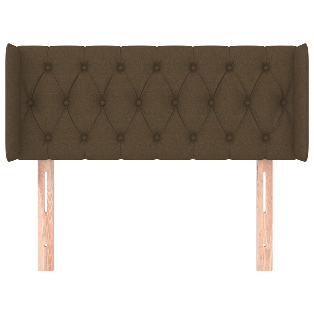 Testiera ad Orecchio Marrone Scuro 103x16x78/88 cm in Tessuto | homemem39