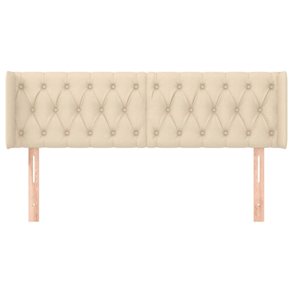 Testiera ad Orecchio Crema 147x16x78/88 cm in Tessuto