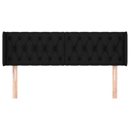 Testiera ad Orecchio Nera 163x16x78/88 cm in Tessuto | homemem39