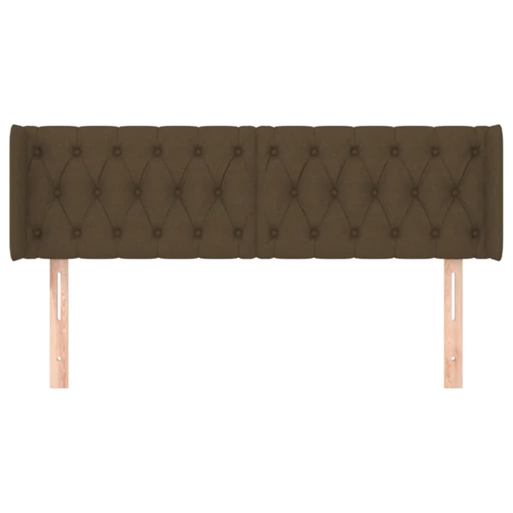 Testiera ad Orecchio Marrone Scuro 163x16x78/88 cm in Tessuto | homemem39
