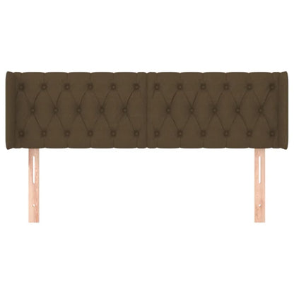 Testiera ad Orecchio Marrone Scuro 163x16x78/88 cm in Tessuto | homemem39