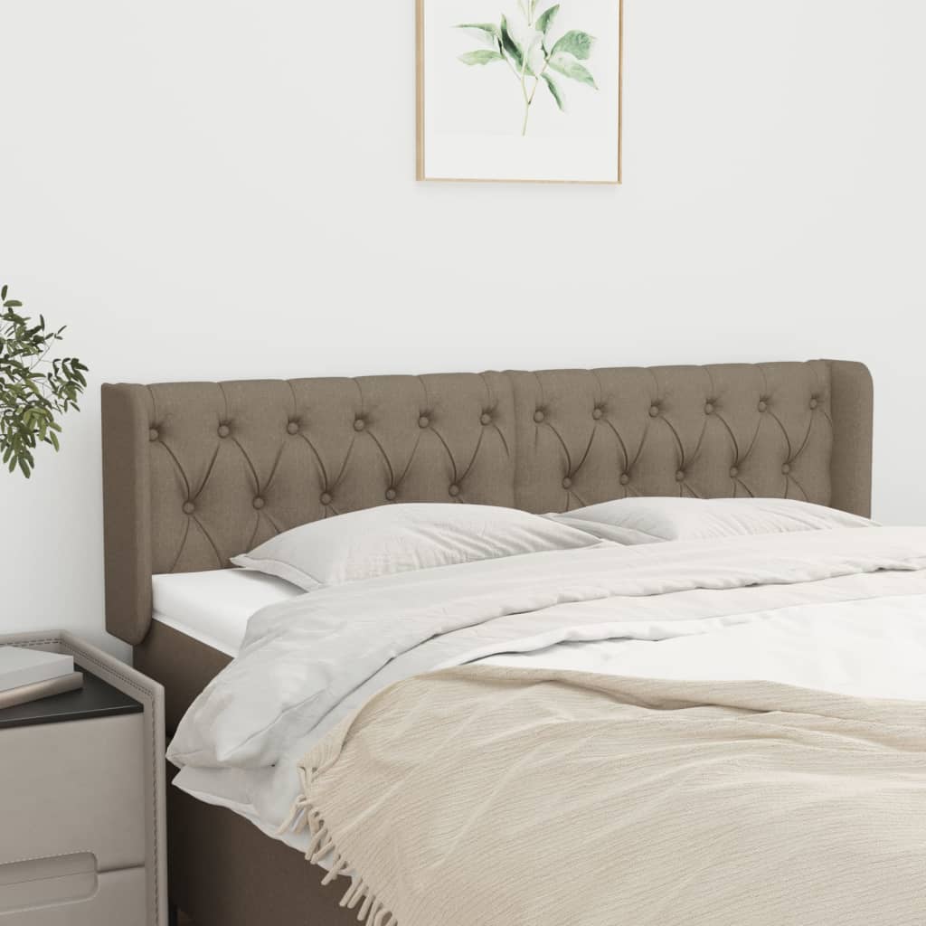 Testiera ad Orecchio Tortora 163x16x78/88 cm in Tessuto | homemem39