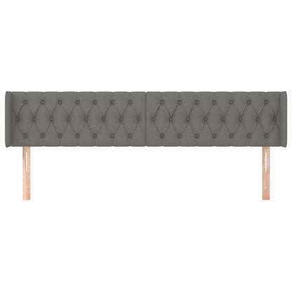 Testiera ad Orecchio Grigio Scuro 183x16x78/88 cm in Tessuto