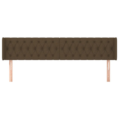 Testiera ad Orecchio Marrone Scuro 183x16x78/88 cm in Tessuto