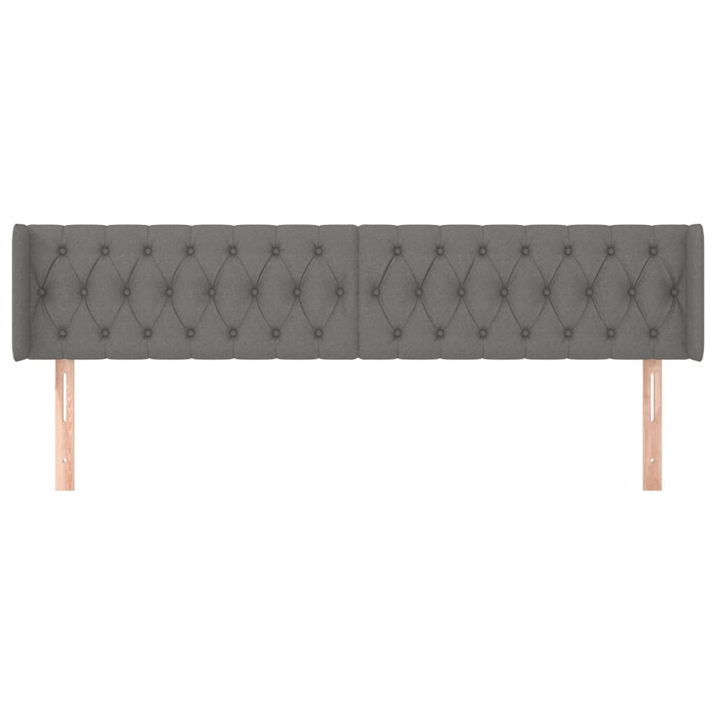 Testiera ad Orecchio Grigio Scuro 203x16x78/88 cm in Tessuto