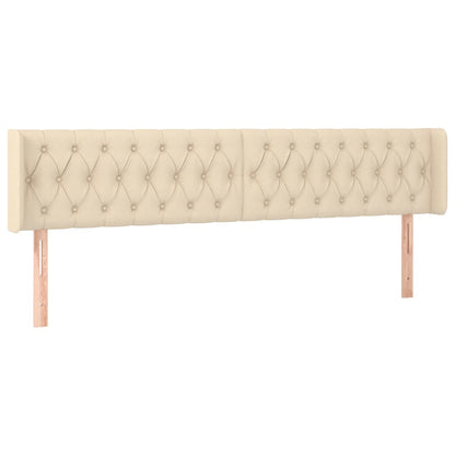 Testiera ad Orecchio Crema 203x16x78/88 cm in Tessuto