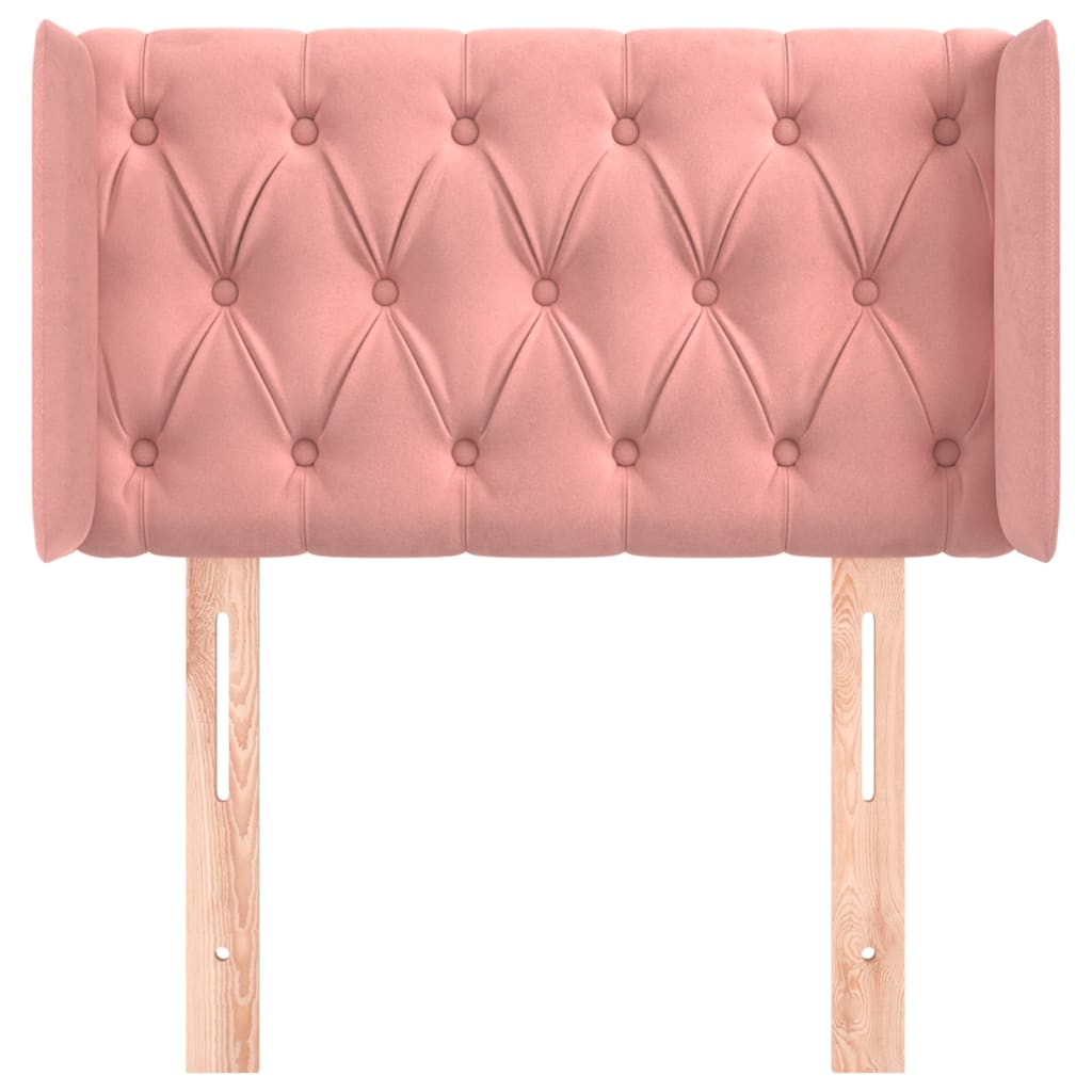 Testiera ad Orecchio Rosa 83x16x78/88 cm in Velluto