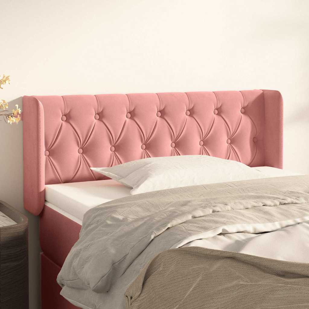 Testiera ad Orecchio Nera 93x16x78/88 cm in Velluto | homemem39