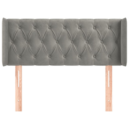 Testiera ad Orecchio Grigio Chiaro 103x16x78/88 cm in Velluto