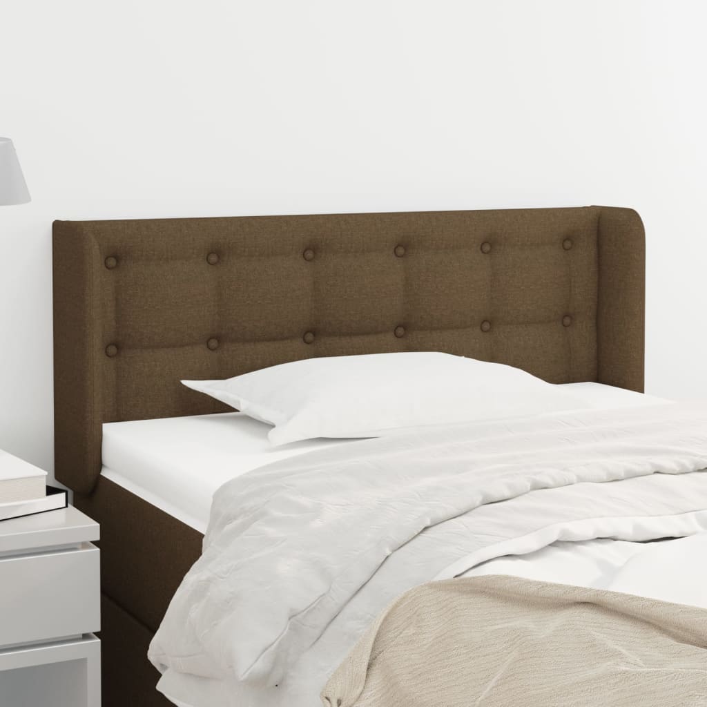Testiera ad Orecchio Marrone Scuro 83x16x78/88 cm in Tessuto | homemem39