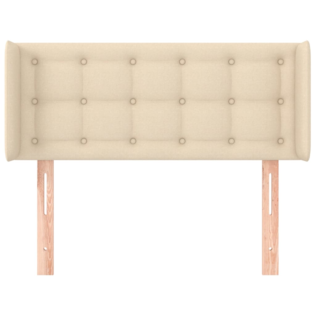 Testiera ad Orecchio Crema 83x16x78/88 cm in Tessuto