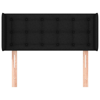 Testiera ad Orecchio Nera 93x16x78/88 cm in Tessuto | homemem39