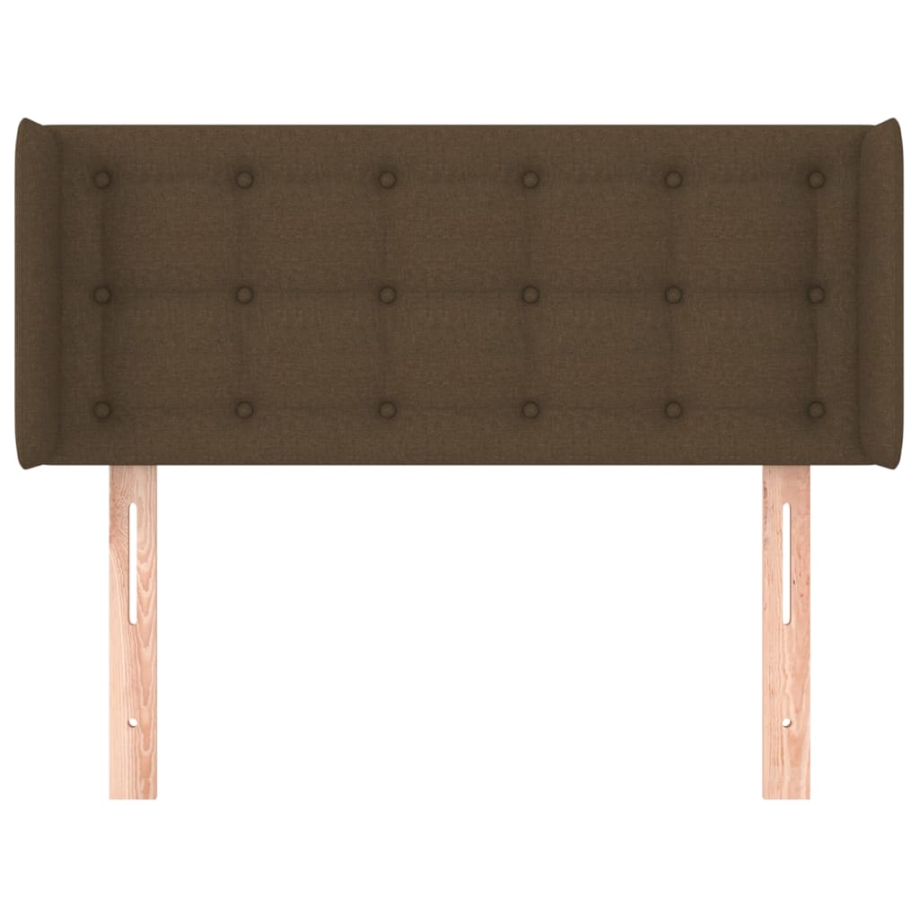 Testiera ad Orecchio Marrone Scuro 93x16x78/88 cm in Tessuto | homemem39