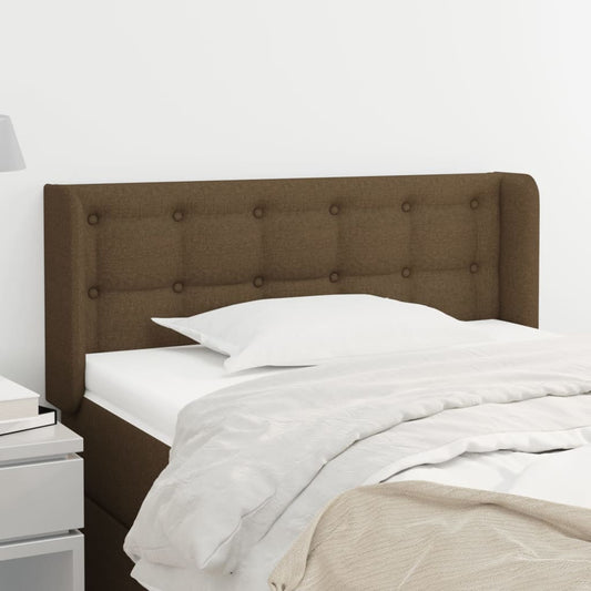 Testiera ad Orecchio Marrone Scuro 103x16x78/88 cm in Tessuto | homemem39