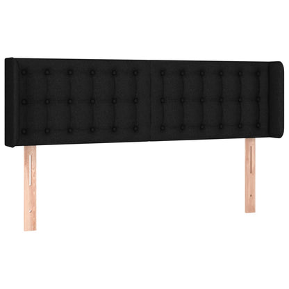 Testiera ad Orecchio Nera 147x16x78/88 cm in Tessuto | homemem39