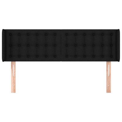 Testiera ad Orecchio Nera 147x16x78/88 cm in Tessuto | homemem39