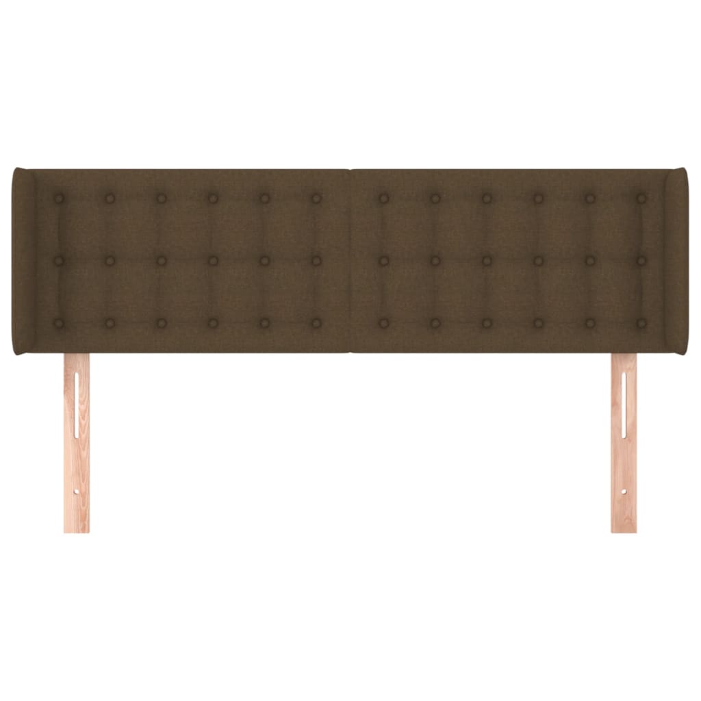 Testiera ad Orecchio Marrone Scuro 147x16x78/88 cm in Tessuto | homemem39