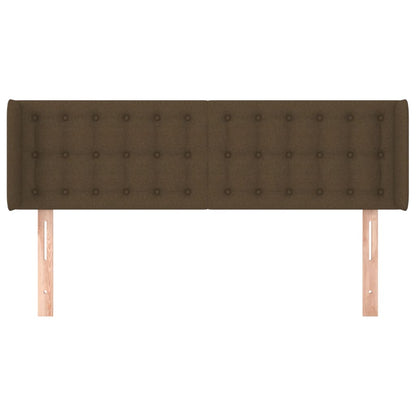 Testiera ad Orecchio Marrone Scuro 147x16x78/88 cm in Tessuto | homemem39