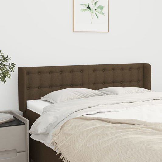 Testiera ad Orecchio Marrone Scuro 147x16x78/88 cm in Tessuto | homemem39