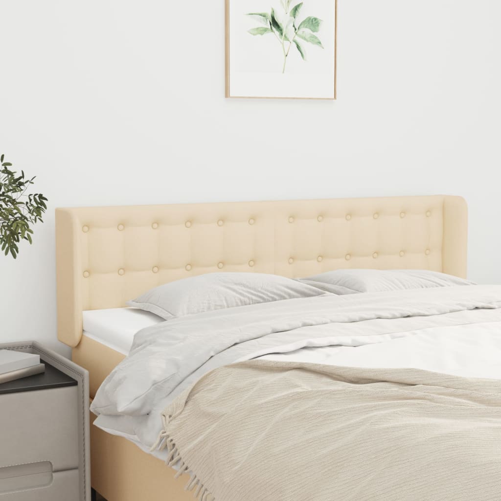 Testiera ad Orecchio Crema 147x16x78/88 cm in Tessuto | homemem39