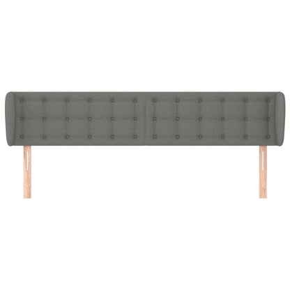 Testiera ad Orecchio Grigio Scuro 163x16x78/88 cm in Tessuto