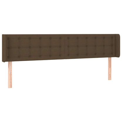 Testiera ad Orecchio Marrone Scuro 183x16x78/88 cm in Tessuto