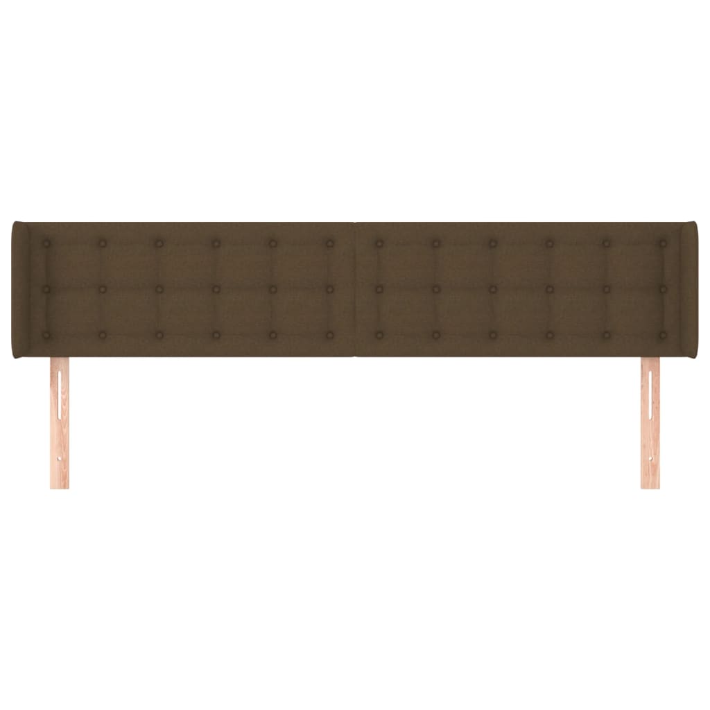Testiera ad Orecchio Marrone Scuro 183x16x78/88 cm in Tessuto | homemem39