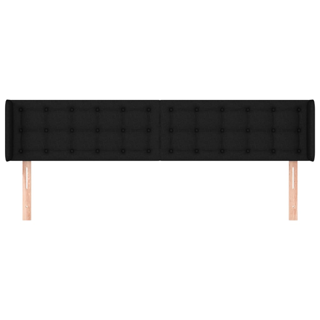 Testiera ad Orecchio Nera 203x16x78/88 cm in Tessuto | homemem39