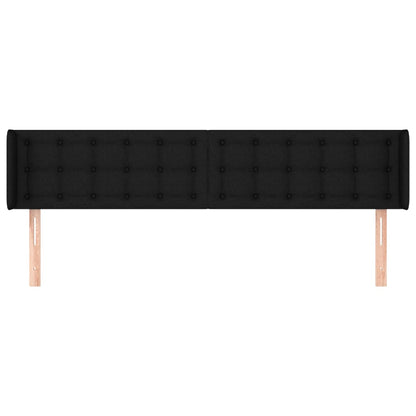 Testiera ad Orecchio Nera 203x16x78/88 cm in Tessuto | homemem39