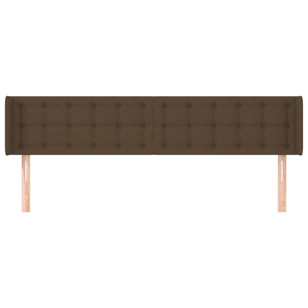 Testiera ad Orecchio Marrone Scuro 203x16x78/88 cm in Tessuto | homemem39