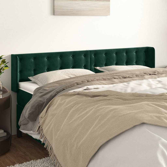 Testiera ad Orecchio Verde Scuro 163x16x78/88 cm in Velluto | homemem39