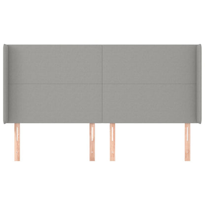 Testiera ad Orecchio Grigio Chiaro 163x16x118/128 cm in Tessuto