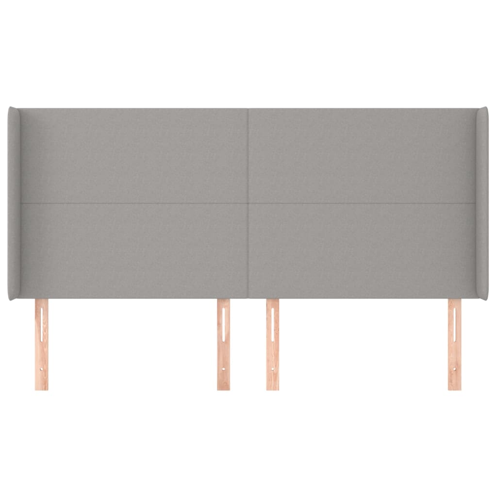 Testiera ad Orecchio Grigio Chiaro 203x16x118/128 cm in Tessuto