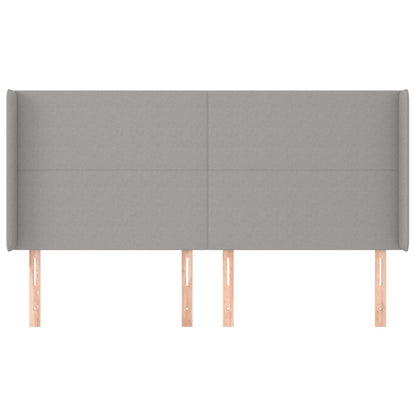 Testiera ad Orecchio Grigio Chiaro 203x16x118/128 cm in Tessuto