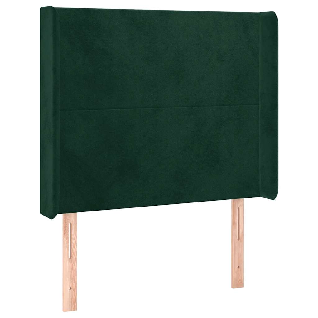 Testiera ad Orecchio Verde Scuro 83x16x118/128 cm in Velluto | homemem39