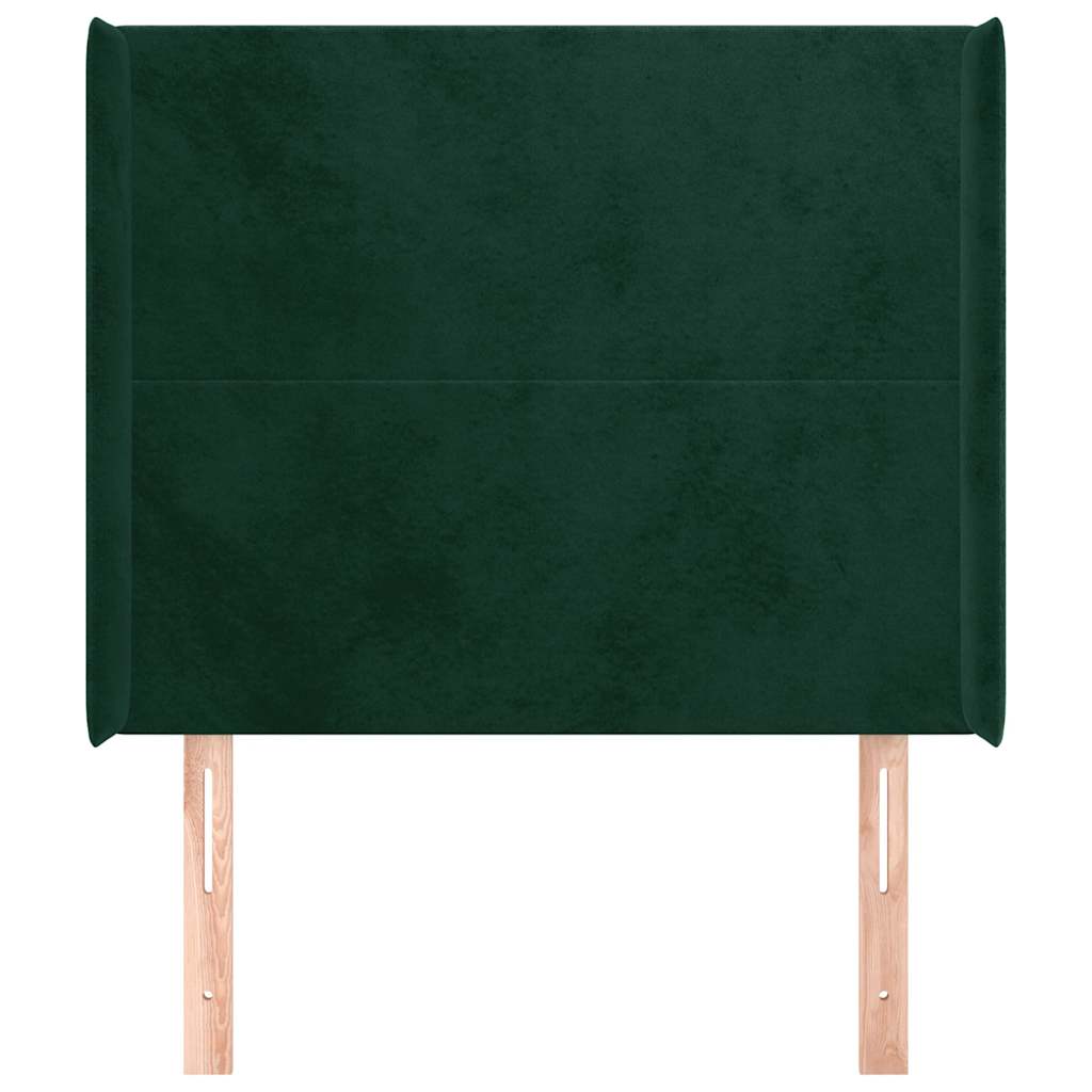 Testiera ad Orecchio Verde Scuro 83x16x118/128 cm in Velluto | homemem39