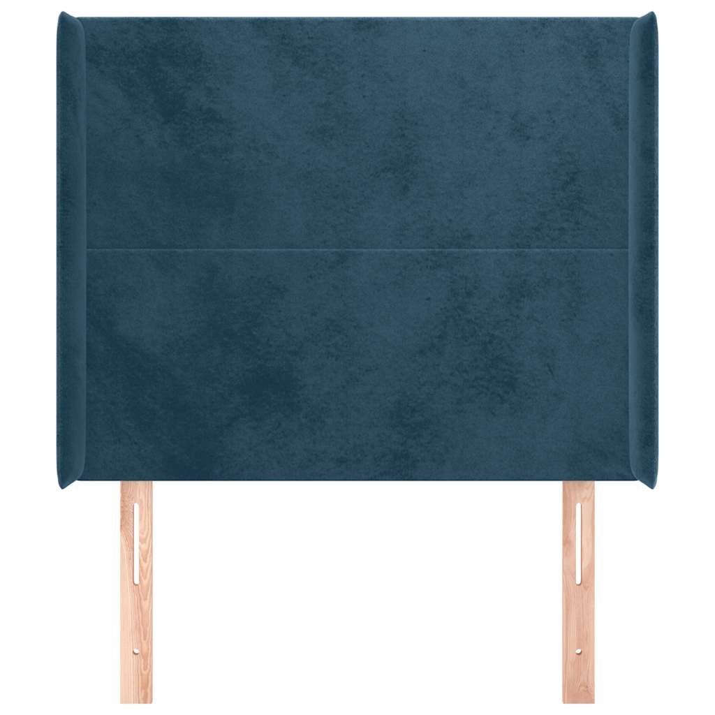 Testiera ad Orecchio Blu Scuro 83x16x118/128 cm in Velluto | homemem39