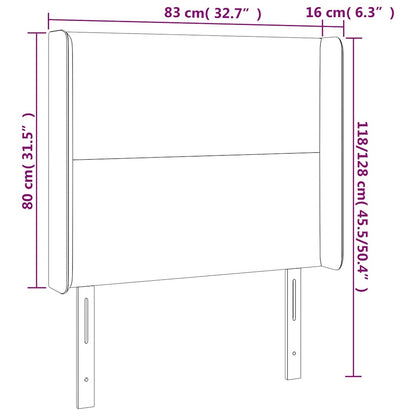 Testiera ad Orecchio Blu Scuro 83x16x118/128 cm in Velluto | homemem39