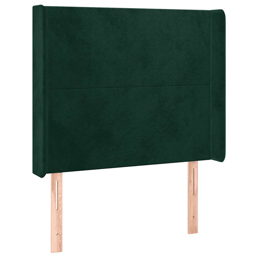 Testiera ad Orecchio Verde Scuro 93x16x118/128 cm in Velluto | homemem39