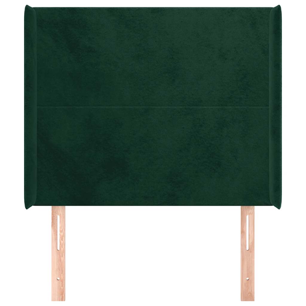 Testiera ad Orecchio Verde Scuro 93x16x118/128 cm in Velluto | homemem39