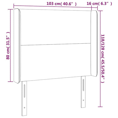 Testiera ad Orecchio Blu Scuro 103x16x118/128 cm in Velluto | homemem39