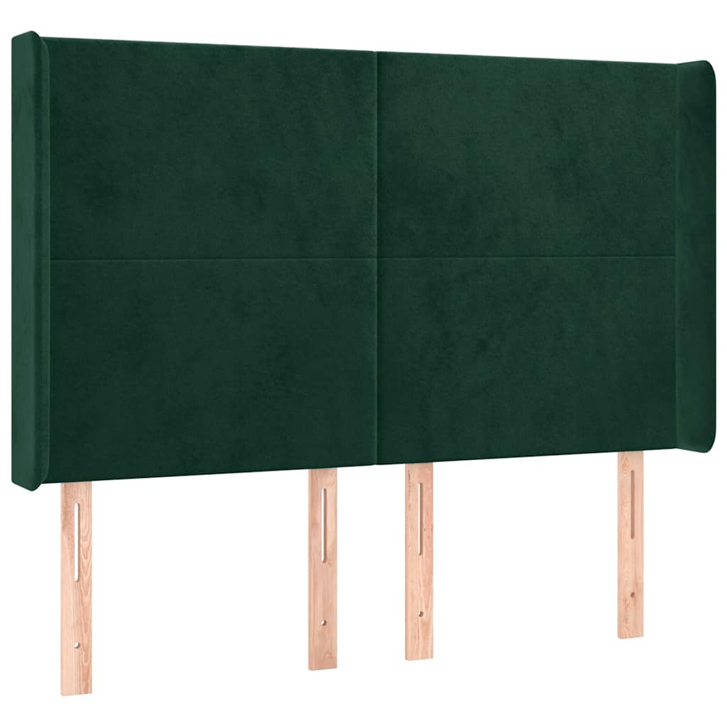 Testiera ad Orecchio Verde Scuro 147x23x118/128cm in Velluto | homemem39