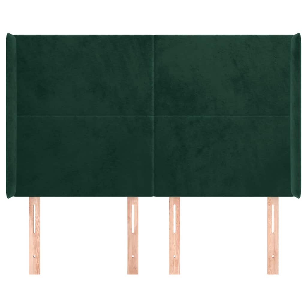 Testiera ad Orecchio Verde Scuro 147x23x118/128cm in Velluto | homemem39