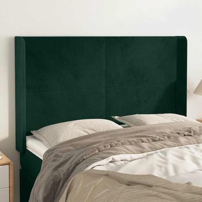 Testiera ad Orecchio Verde Scuro 147x23x118/128cm in Velluto | homemem39