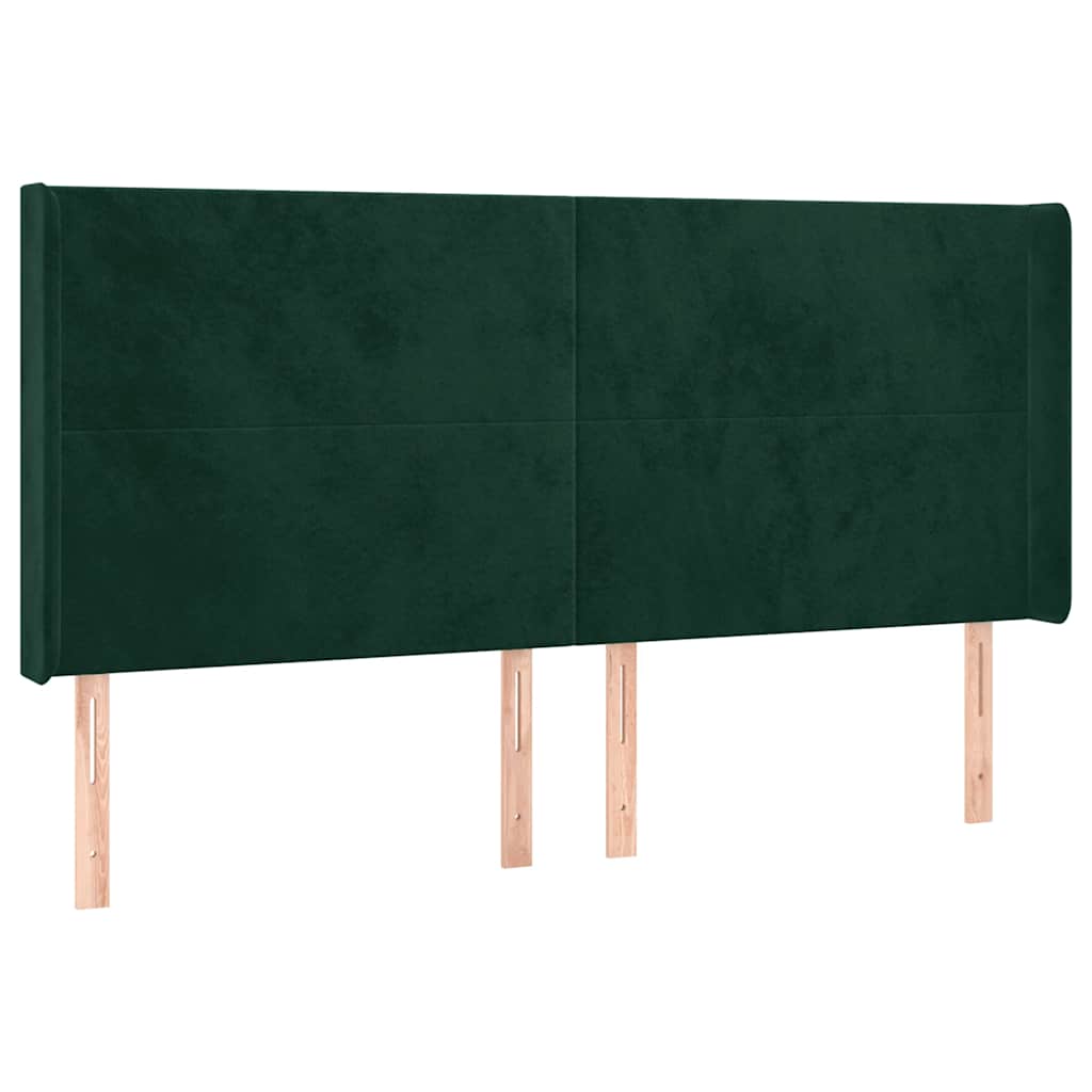 Testiera ad Orecchio Verde Scuro 163x16x118/128 cm in Velluto | homemem39